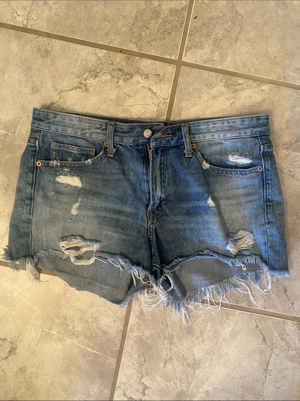 Lucky Brand Distressed Light Blue Denim Cutoff Shorts